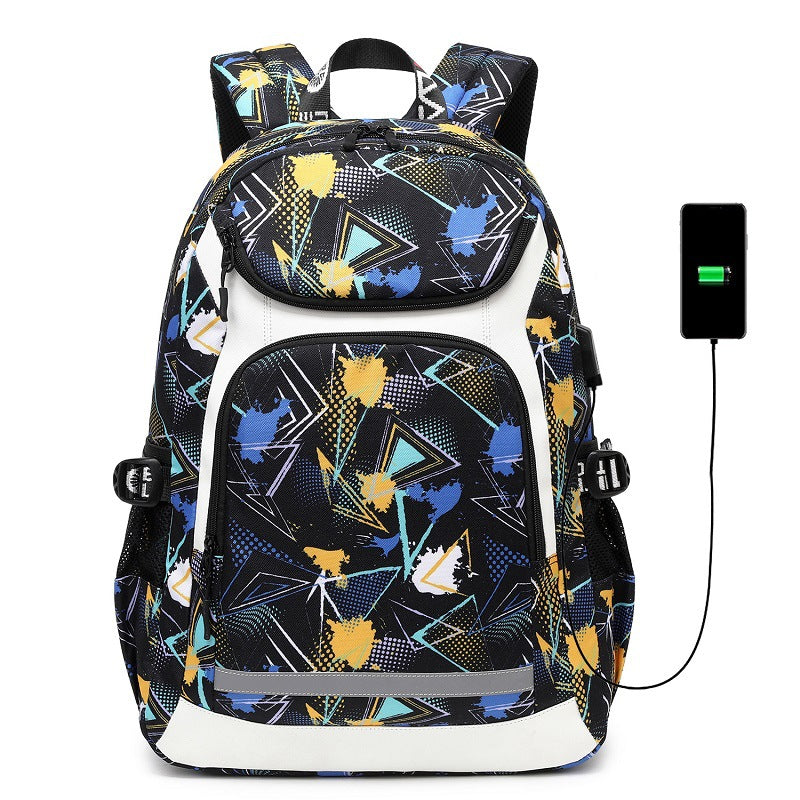 Men's Trendy Large Capacity Printed Medium Backpacks