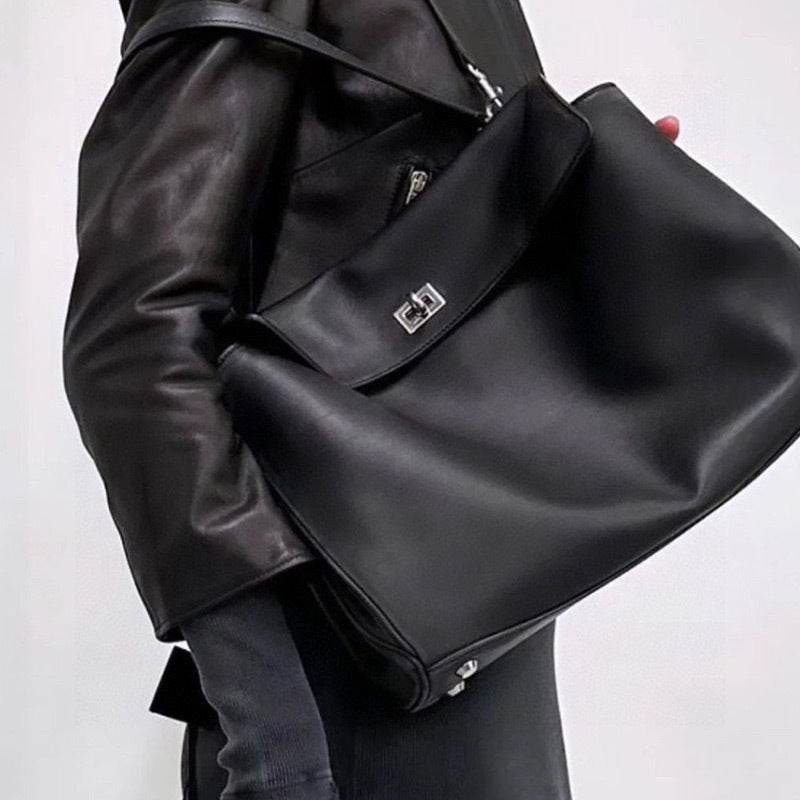 Large Capacity Loose Neutral Kelly Genuine Tote Bags