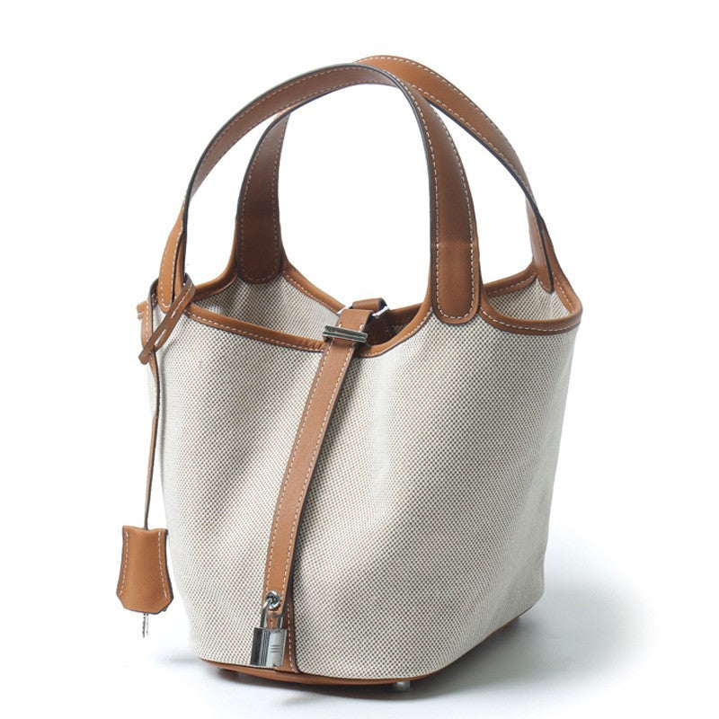 Women's Lychee Pattern First Layer Cowhide Vegetable Handbags