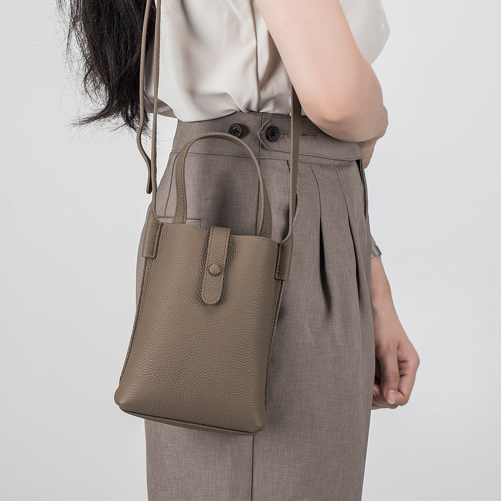 Women's Leather Fashion Mobile Female Good-looking First Layer Phone Bags