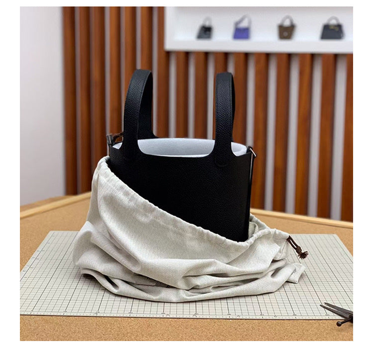 Women's Vegetable Basket First Layer Cowhide Large Shoulder Bags