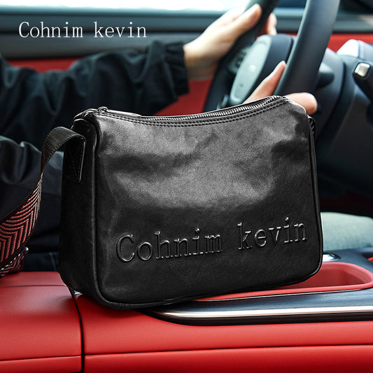 Men's Summer First Layer Cowhide Genuine Leather Men's Shoulder Bags
