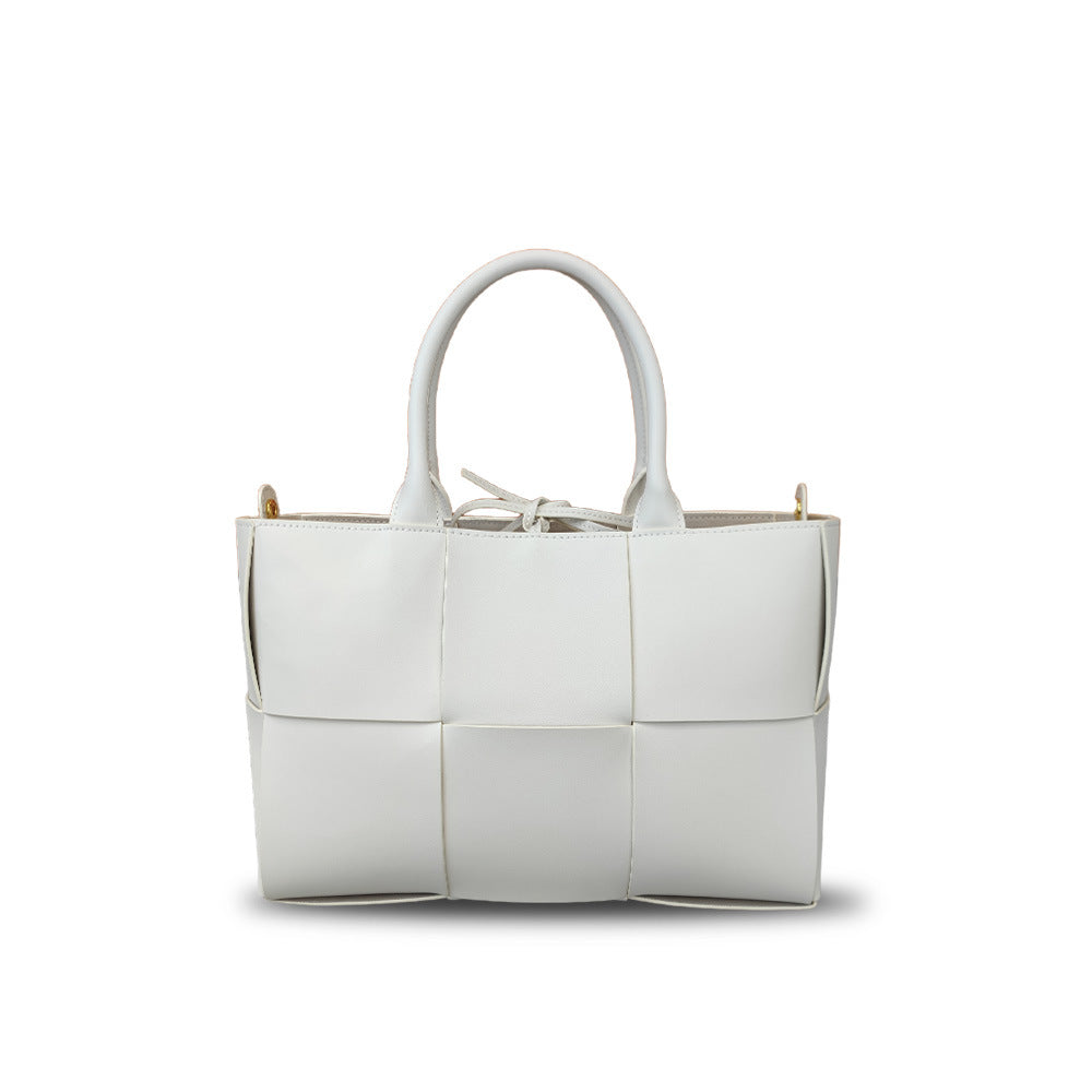 Women's Cowhide Hand-woven Fashion Genuine Leather Portable Tote Bags