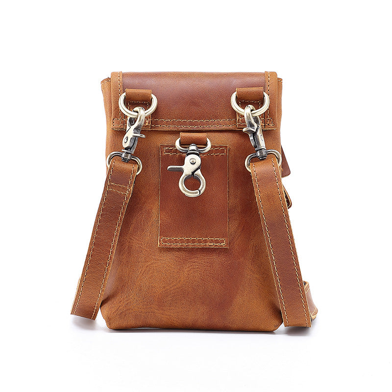 Cowhide Pouch Leather Portable Lightweight First Men's Waist Packs