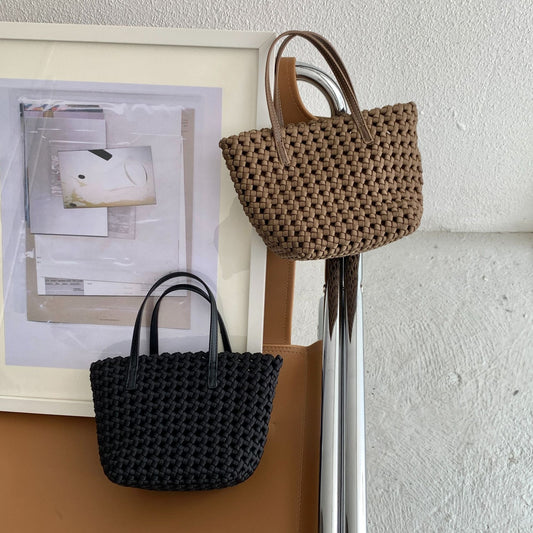 Retro Hollow High-grade Hand-woven Portable Vegetable Shoulder Bags