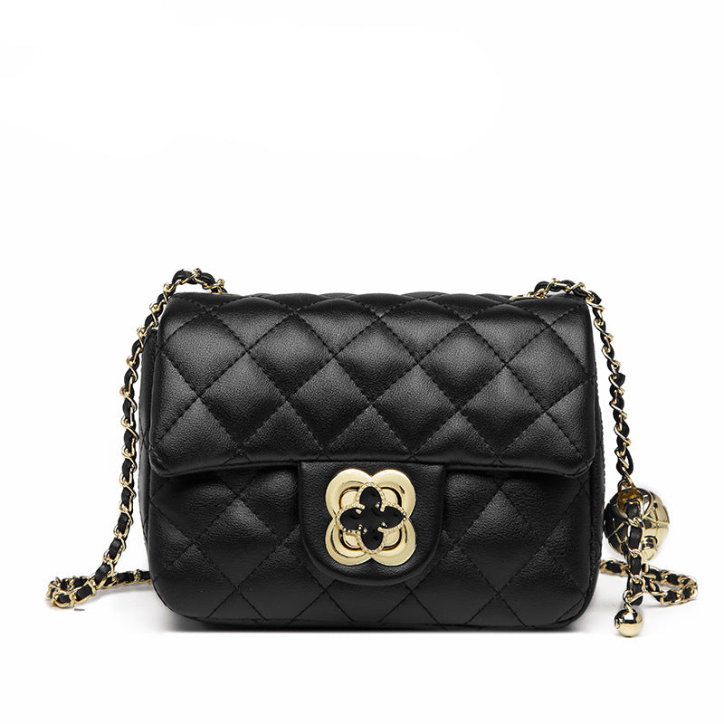Leather Clover Fat Golden Balls Classic Style Crossbody Bags