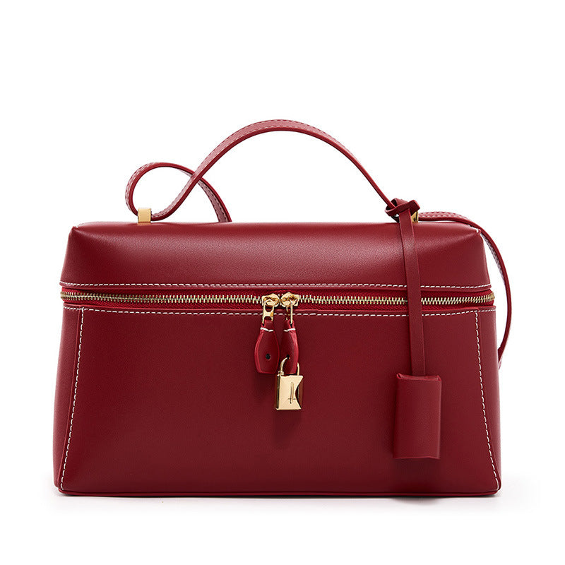 Elegant Commuter Summer Box Cattlehide Leather Bags
