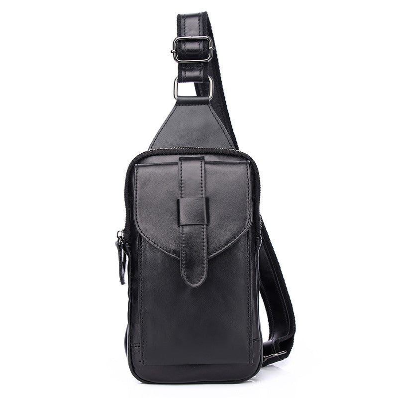 Men's Genuine Leather Retro Slanted Mini Cell Men's Chest Bags