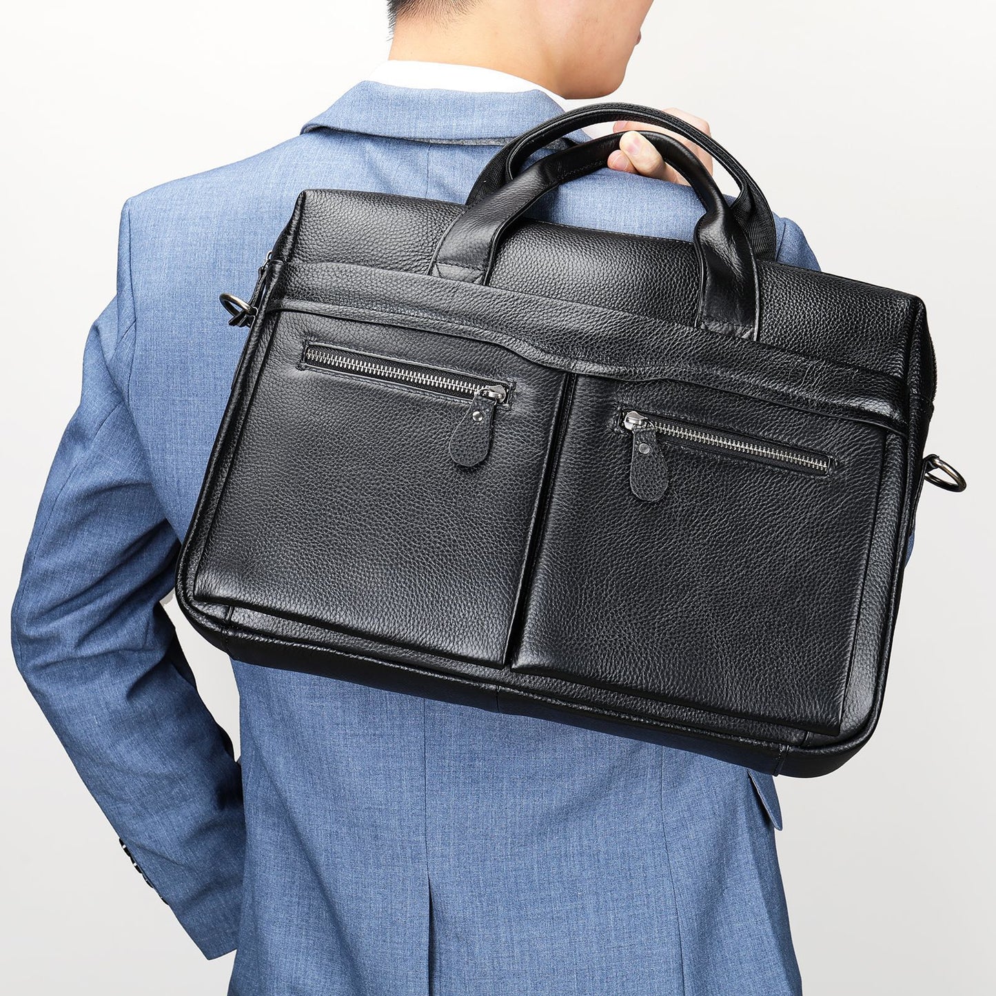 Men's Cool Leather Simple Commute Portable Men's Briefcases