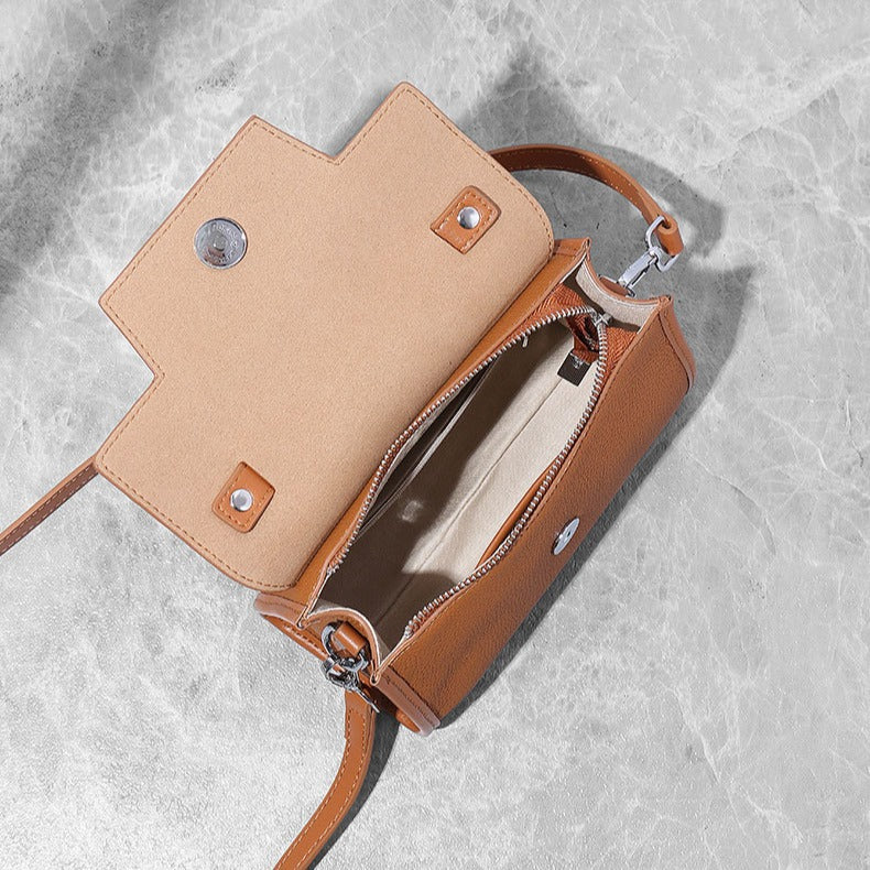 Women's Genuine Leather Portable Fashion Underarm Small Square Bags