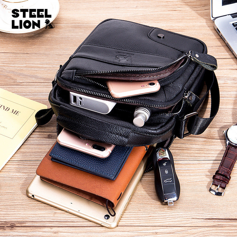 Men's Leather First Layer Cowhide Business Men's Messenger Bags