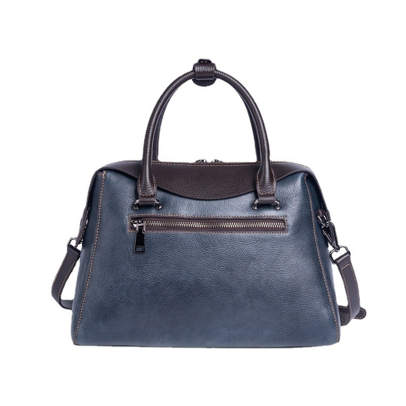 Women's First Layer Cowhide Retro Style Embossed Color Bags