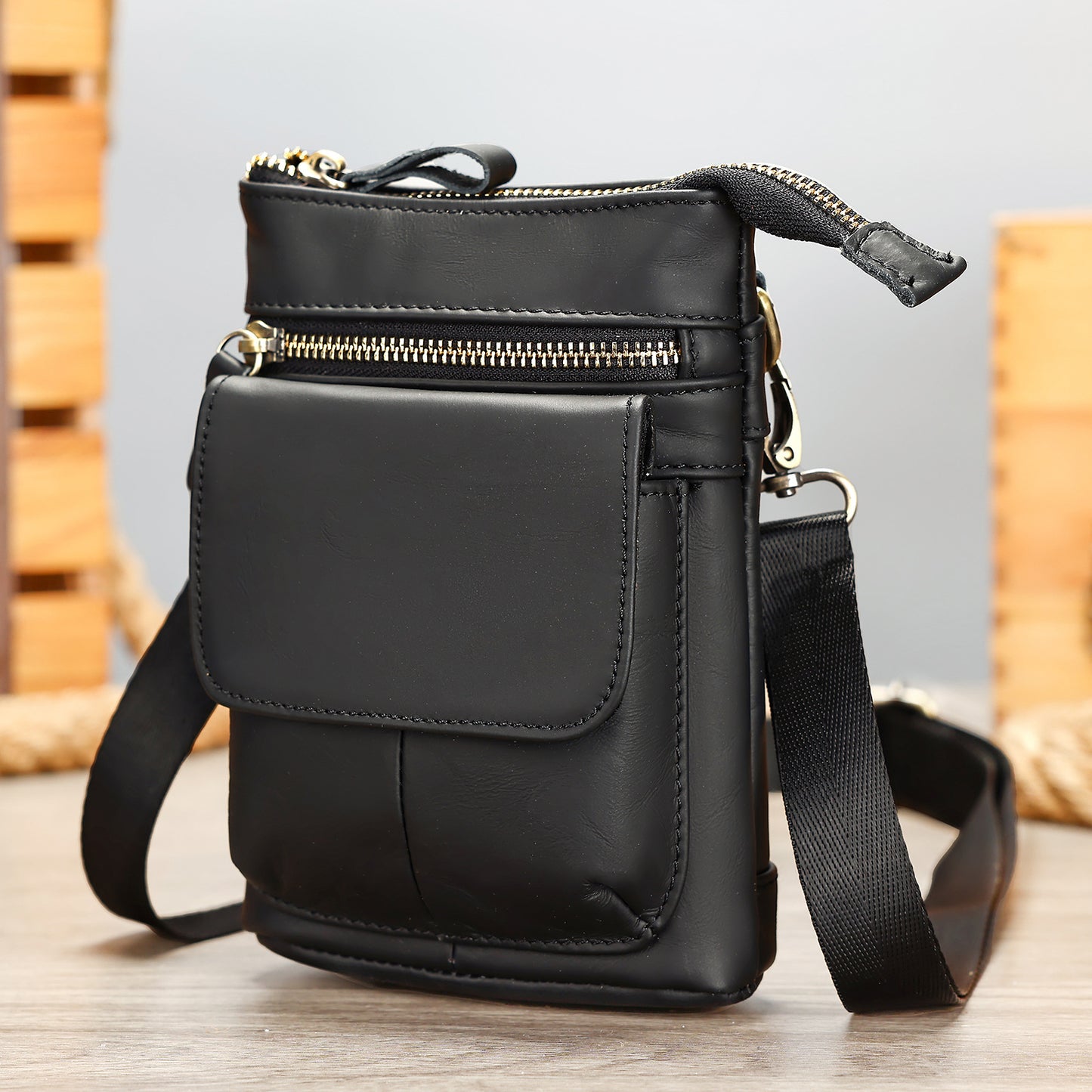 Men's Retro Genuine Leather First Layer Cowhide Men's Waist Packs