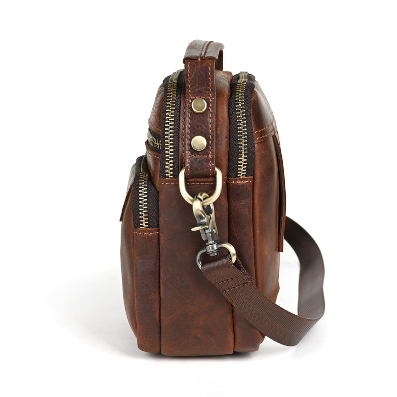 Men's Crazy Horse Leather Simple Mobile Bags