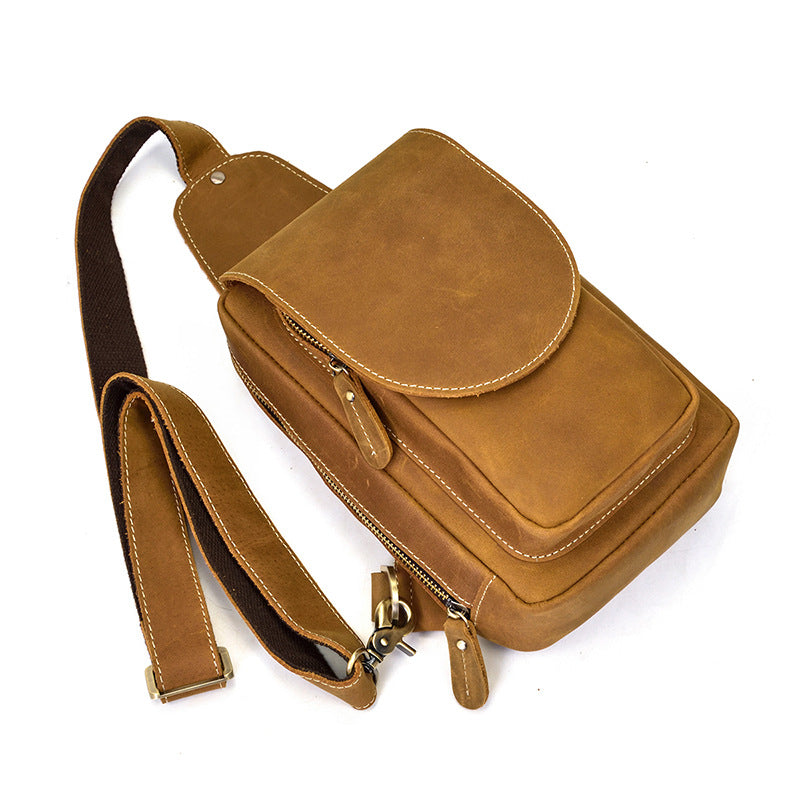 Men's Horse First Layer Cowhide Can Be Men's Chest Bags