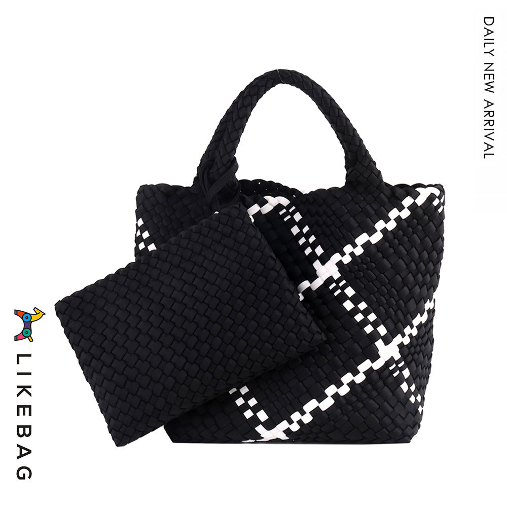 Diving Nylon Cloth Advanced Texture Contrast Shoulder Bags