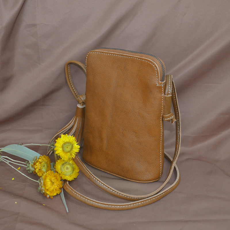 Women's Genuine Leather Hand-rub Color First Layer Crossbody Bags