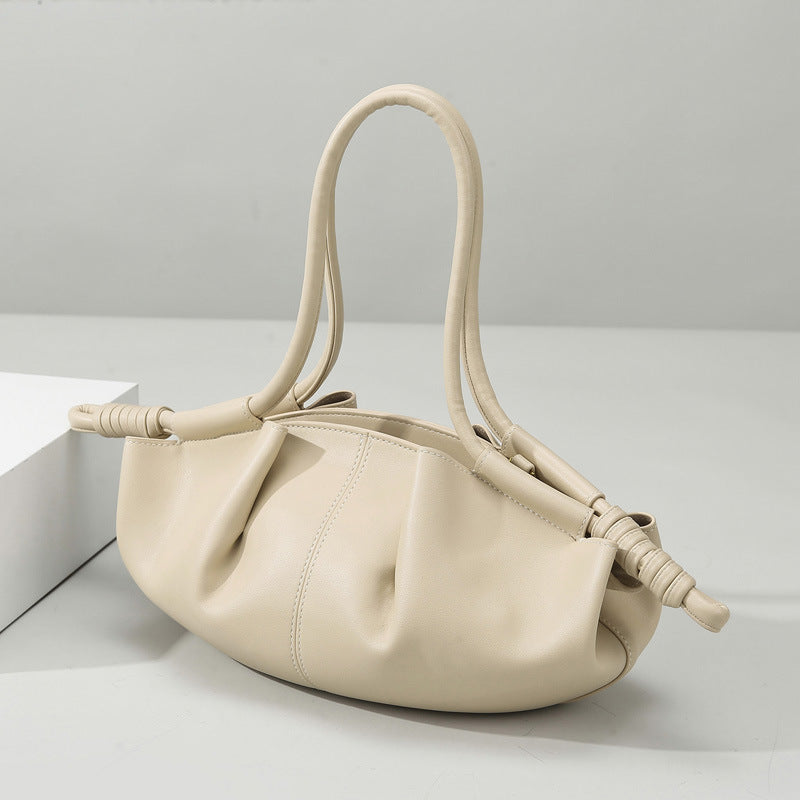 Women's Korean Simple Soft Leather Dumpling Leisure Shoulder Bags