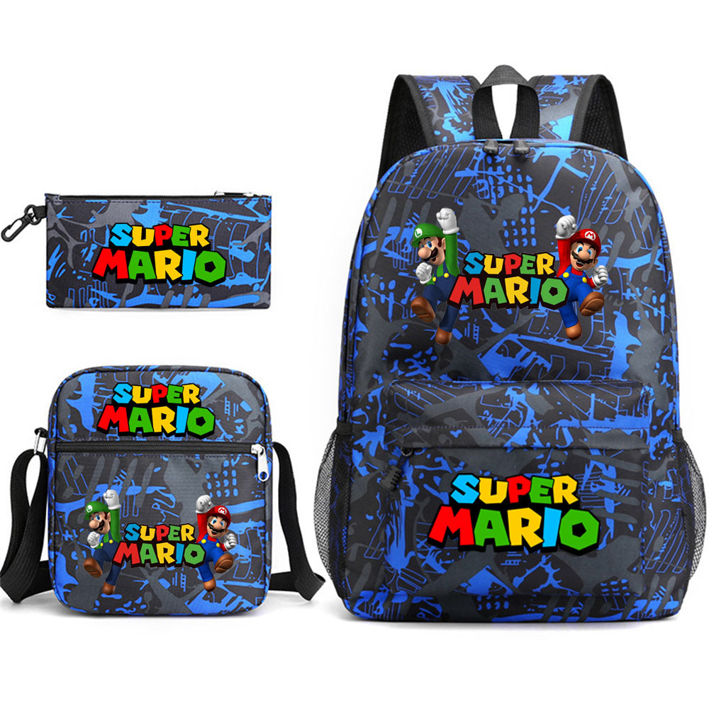 Game Mario Super Mary Three-piece Cartoon Middle School Students' Schoolbags