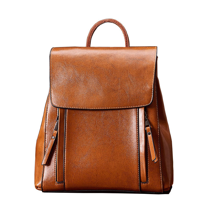 Women's Authentic Leather Lightweight Waterproof Style Commuter Backpacks