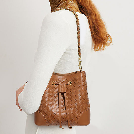 Women's Fashionable Stylish Hand-woven Textured Minority Simple Bags