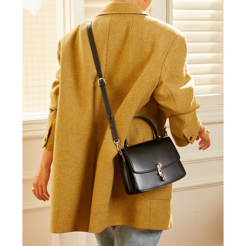 Women's Genuine Leather Saddle High-grade Niche Cowhide Small Square Bags