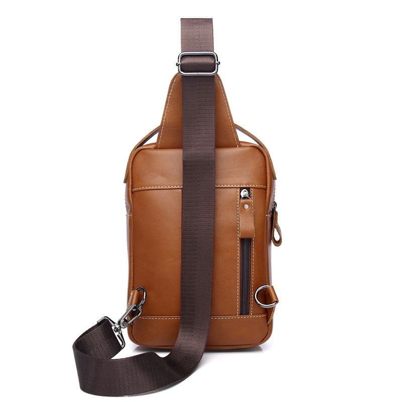 Men's First Layer Cowhide Genuine Leather One Men's Chest Bags