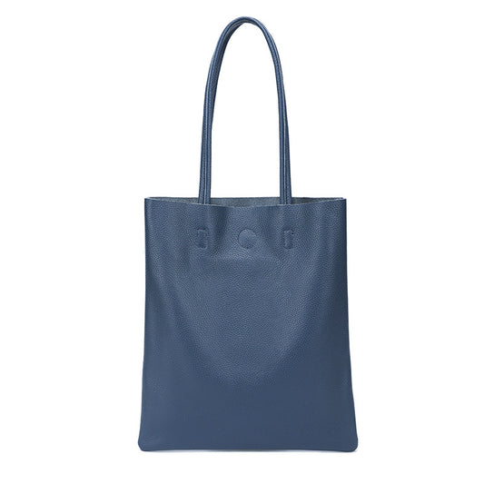 Women's Big Genuine Leather Simple Versatile Large Shoulder Bags