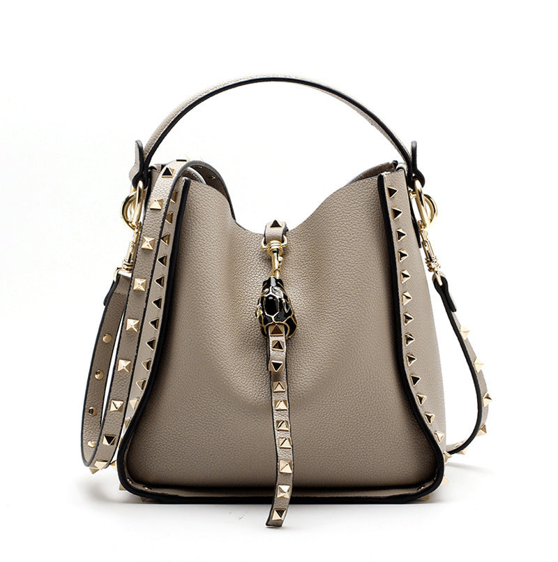 Women's Attractive Genuine Leather Litchi Pattern Shoulder Bags