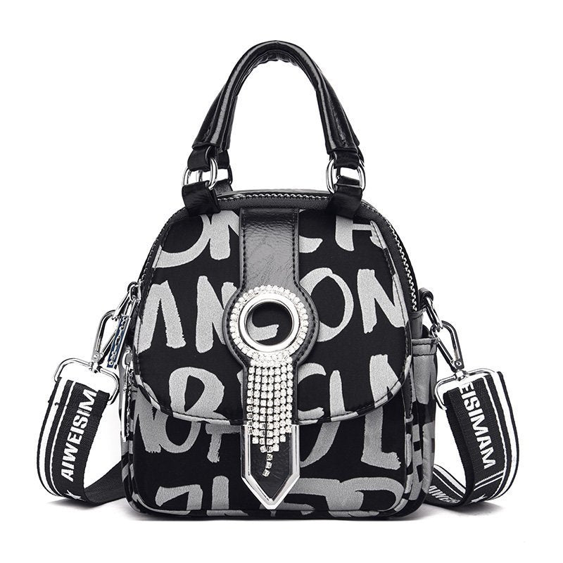 Women's Letter High-grade Hot Rhinestone Western Style Backpacks