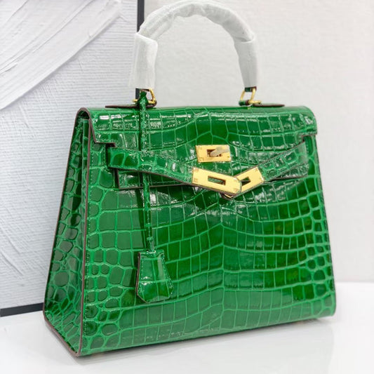 Women's Genuine Leather Fashion Cattlehide Platinum Portable Crossbody Bags
