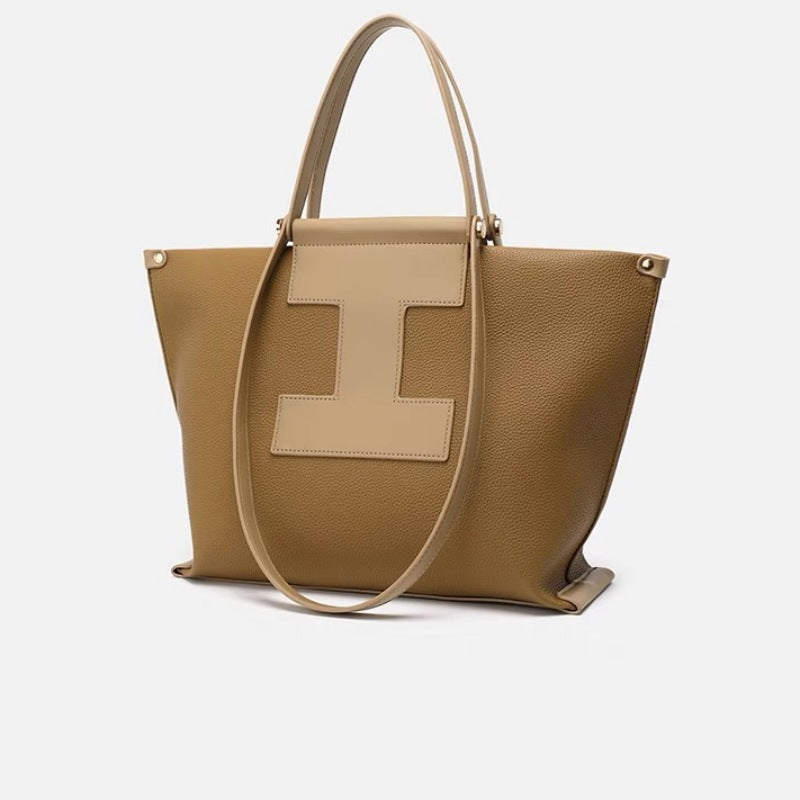 Large Capacity Totes Cowhide Vegetable Basket Shoulder Bags