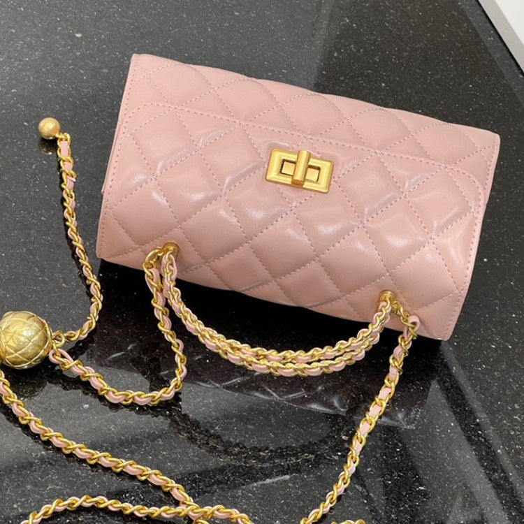 Women's Texture Metal Chain Detachable Strap Retro Shoulder Bags