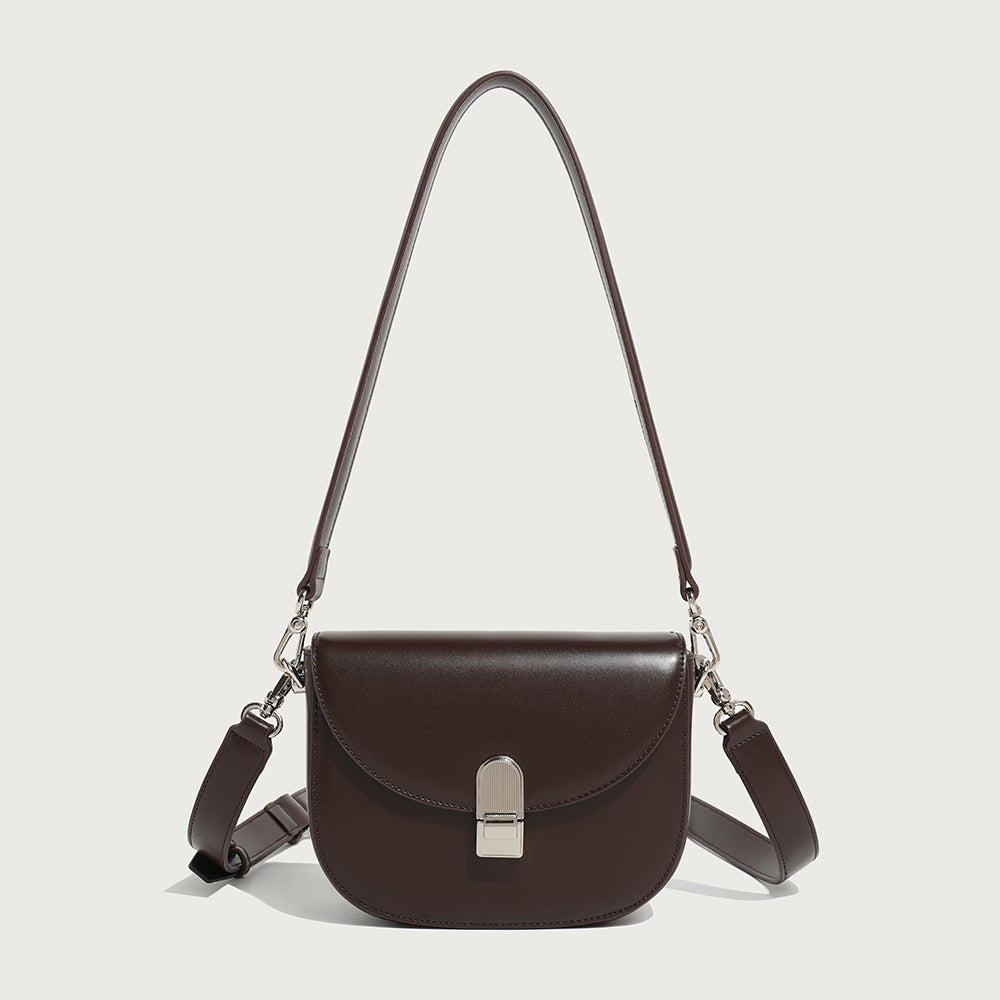 Women's Soft Leather Fashion Wide Strap Saddle Crossbody Bags