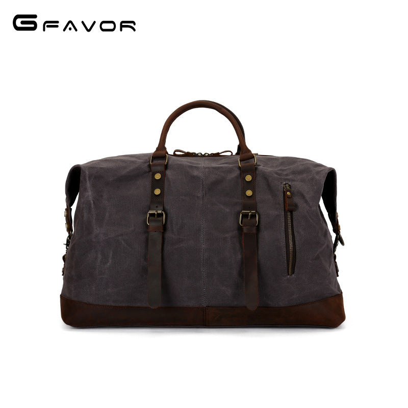 Men's Portable Vintage Oil Wax Canvas Crazy Bags