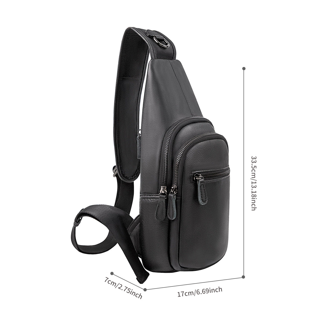 Men's Fashion Simple Leather Large Capacity Men's Chest Bags