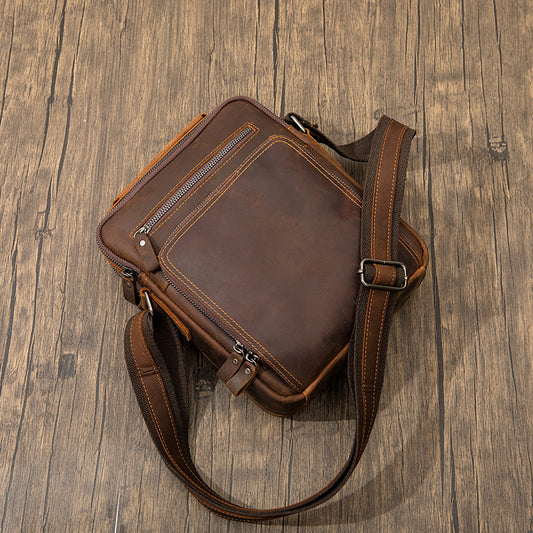 Men's Crazy Horse First Layer Cowhide Leisure Men's Messenger Bags