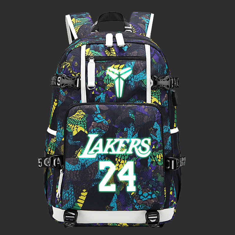 Men's Black Mamba Basketball Thermal Transfer Printing Backpacks
