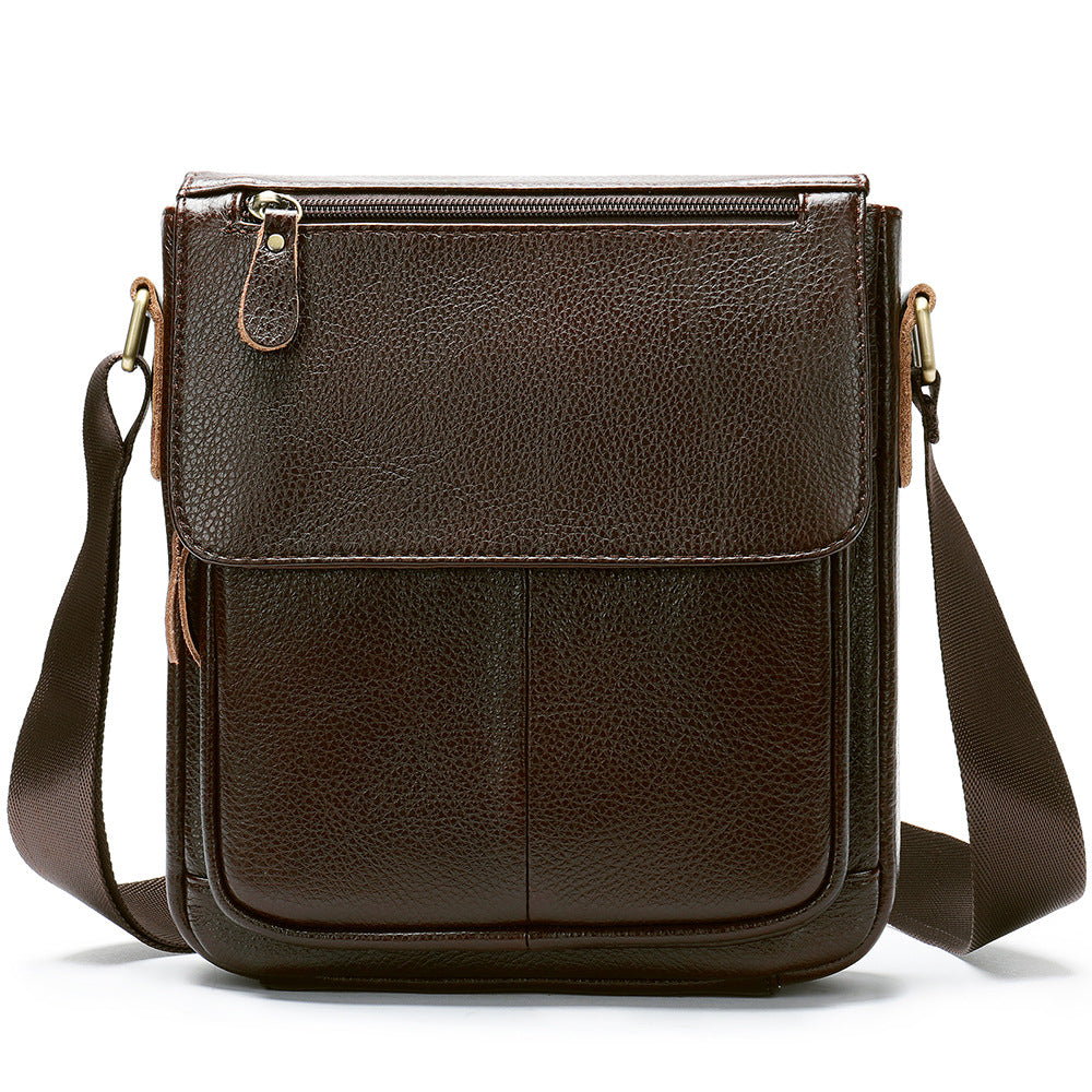Men's Unique Genuine Leather Cowhide Business Shoulder Bags