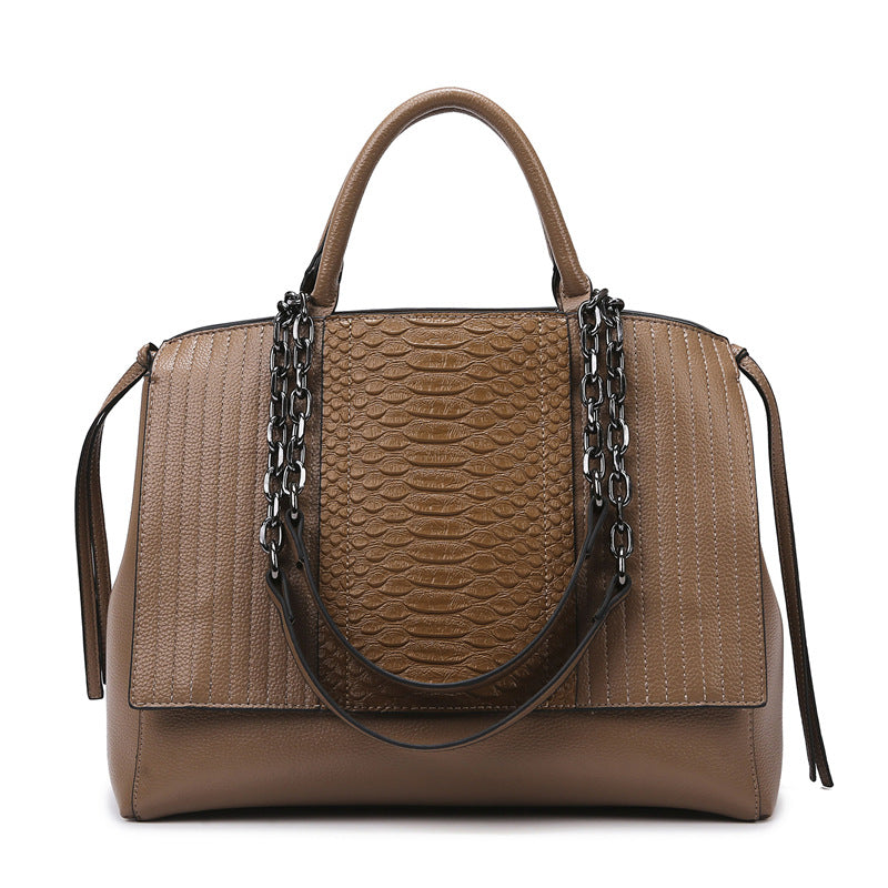 High-grade Crocodile Pattern Chain Fashion Large Tote Bags