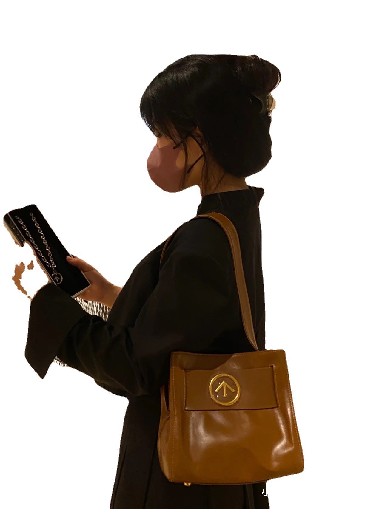 Women's Classic Italian Light Leather One Large Crossbody Bags