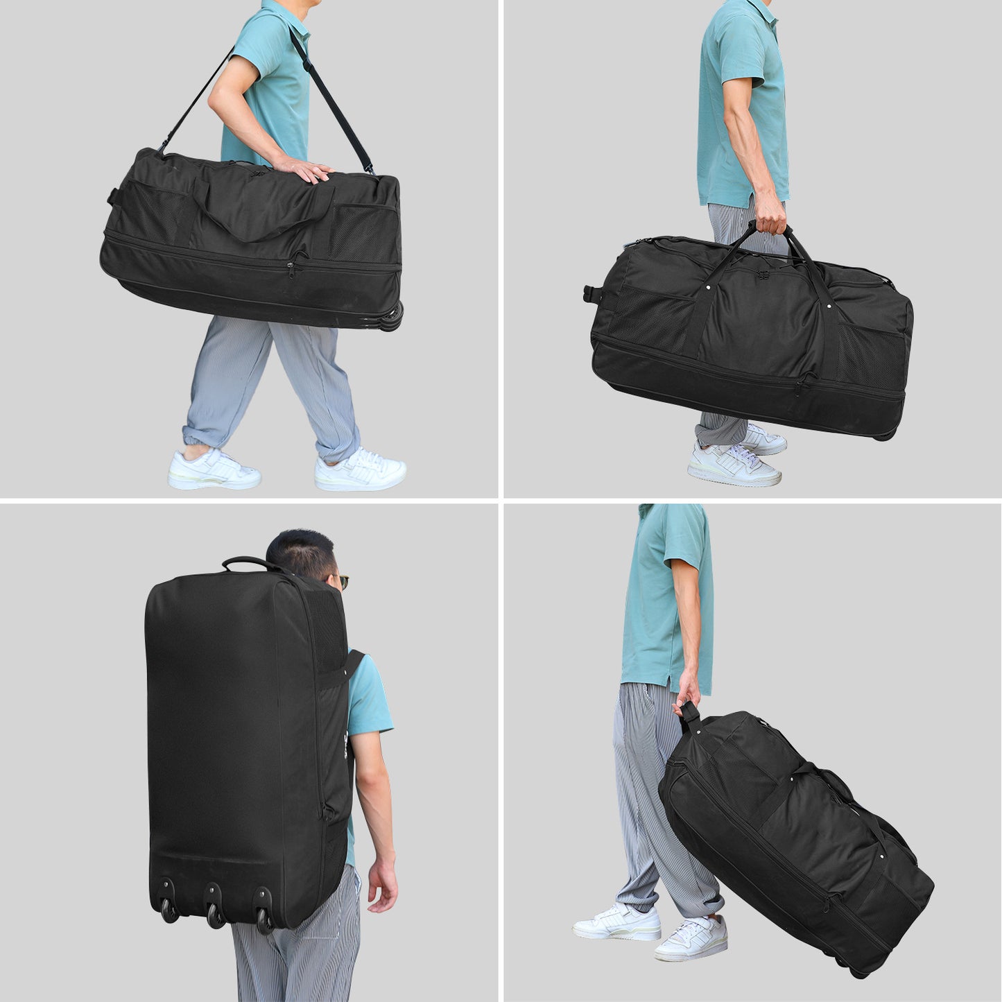Folding Waterproof Oxford Cloth With Wheels Travel Bags