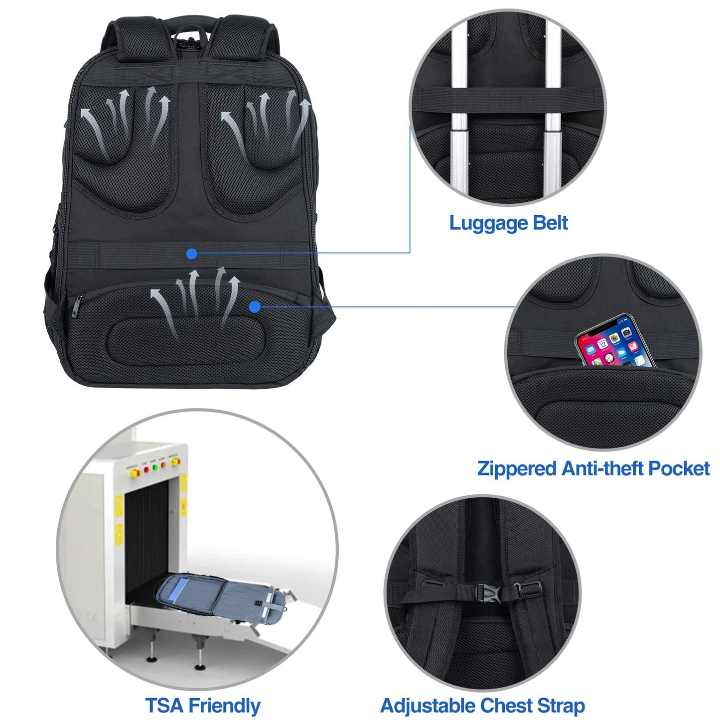 Men's Computer Large Capacity Business Notebook Backpacks