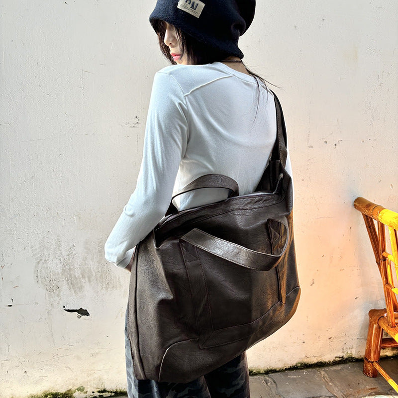 Women's & Men's & Ge Trendy Leather Big Street Tote Bags