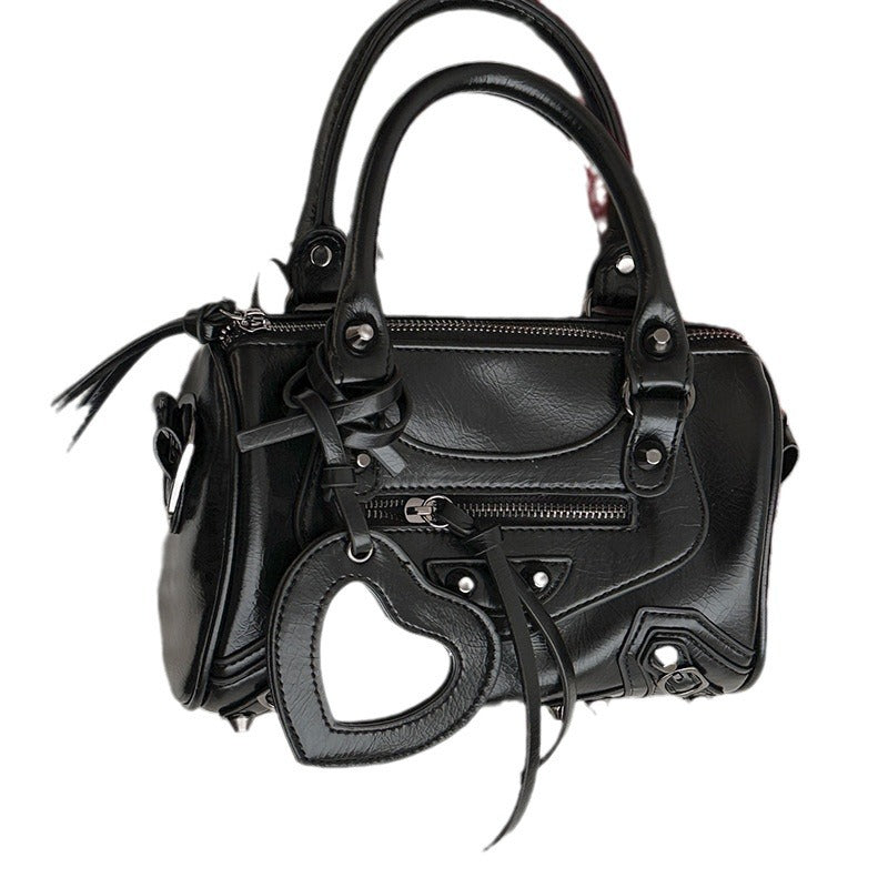 Women's Trendy Cool Motorcycle Fashionable Portable Pink Crossbody Bags