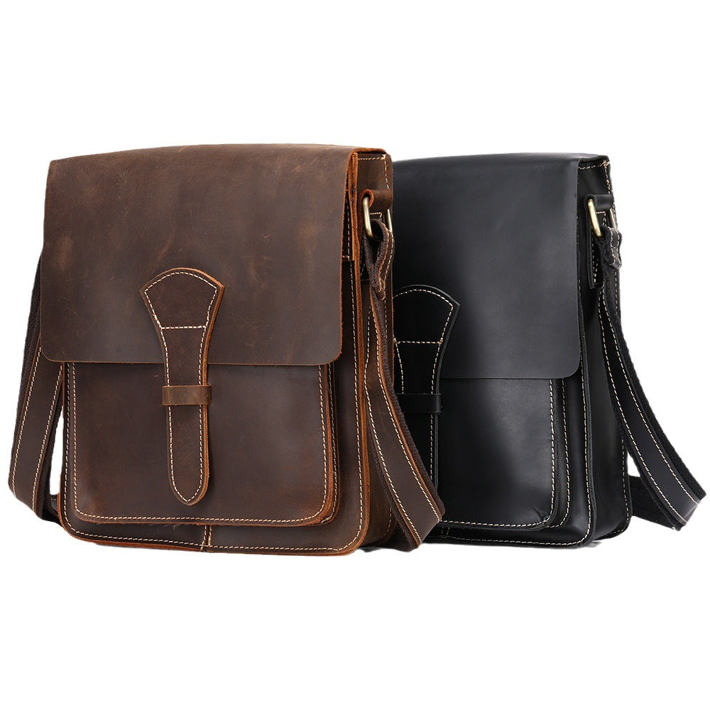 Men's First Layer Cowhide Inch Computer Crazy Men's Messenger Bags