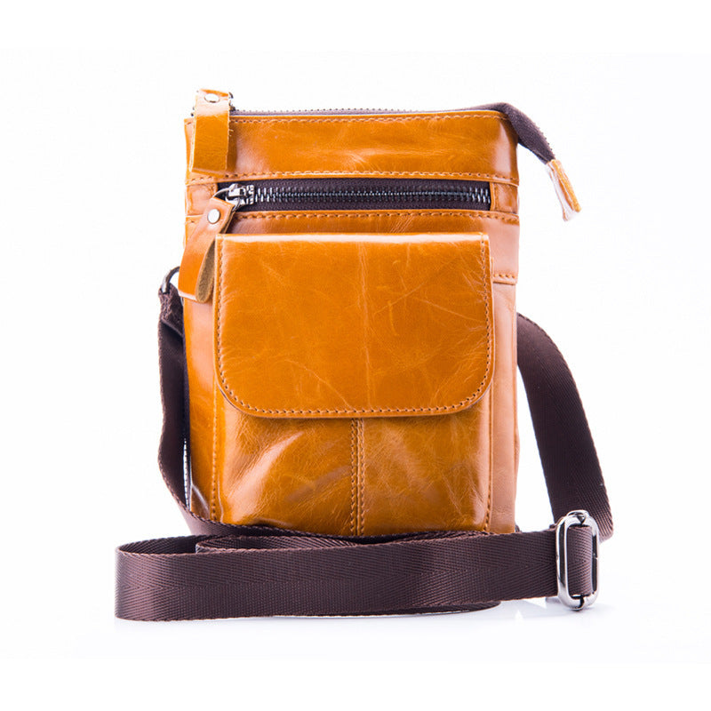 Men's Leather Pocket Trendy First Layer Cowhide Men's Waist Packs