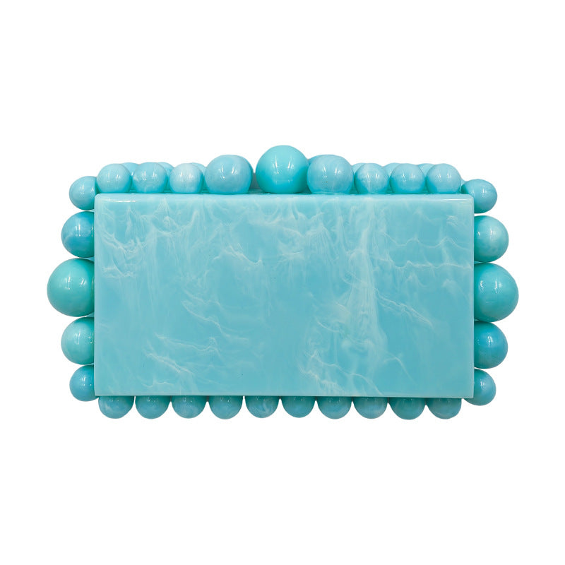 Women's Marbling Acrylic Candy Color Beads One Crossbody Bags