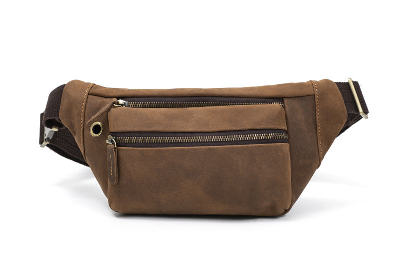Men's Retro Crazy Horse Leather Trendy Men's Waist Packs