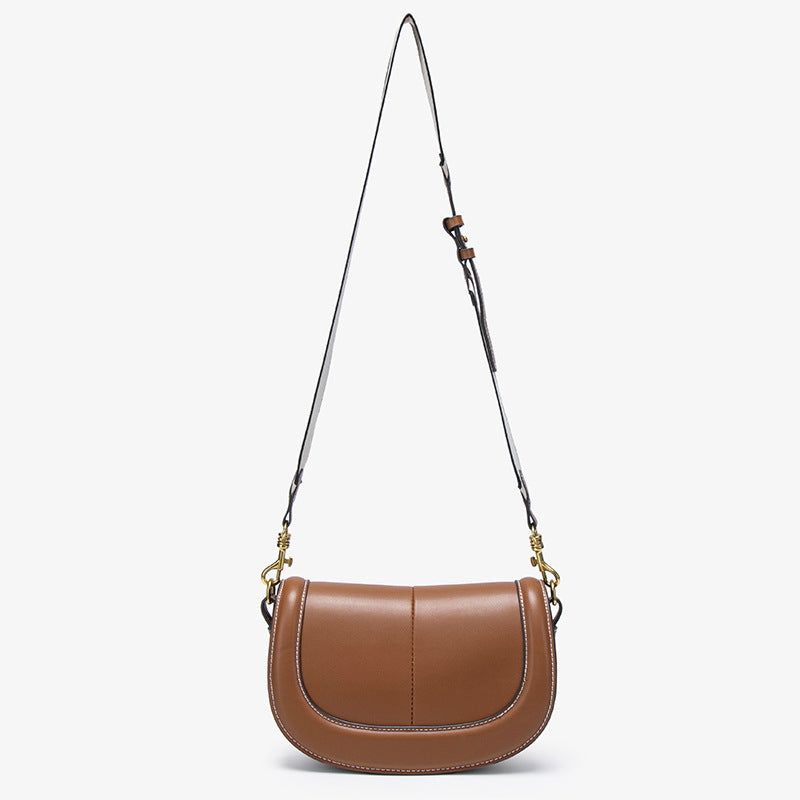 Women's Spanish Saddle Magnetic Snap Flap Thread Crossbody Bags